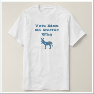 RÖST BLUE FÖR RÖSTNING AV Cute Blue Heart Donkey T Shirt