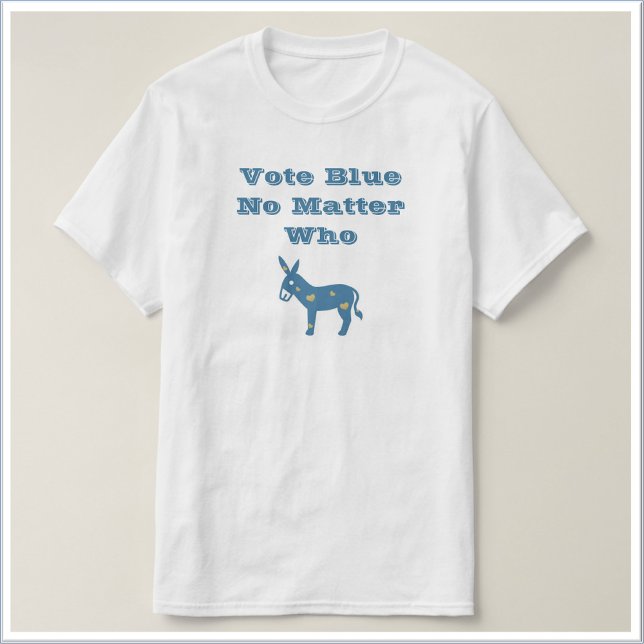 RÖST BLUE FÖR RÖSTNING AV Cute Blue Heart Donkey T Shirt (Skapare uppladdad)