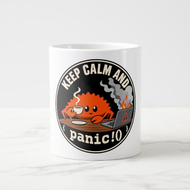 Rost Ferris Crab programmeringsmaskot Jumbo Mugg (Framsidan)