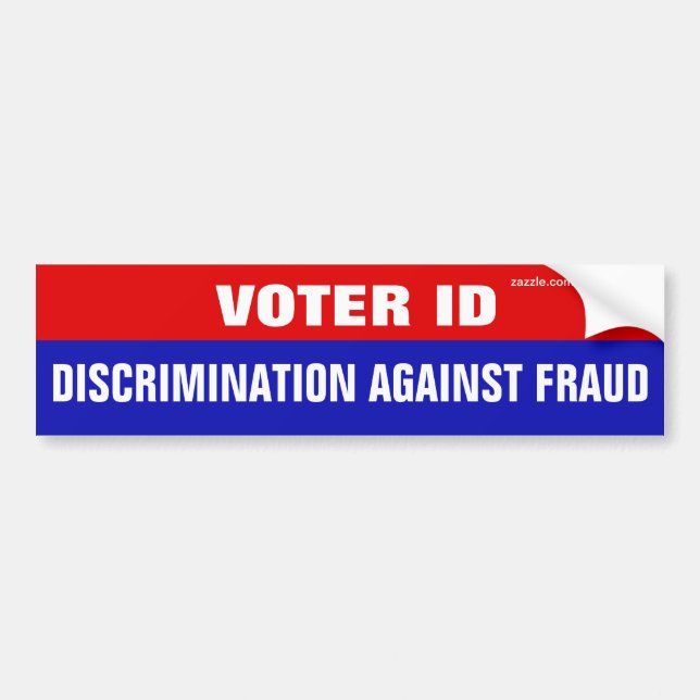 Röst-ID är diskriminering mot bedrägerier Bildekal (Framsidan)