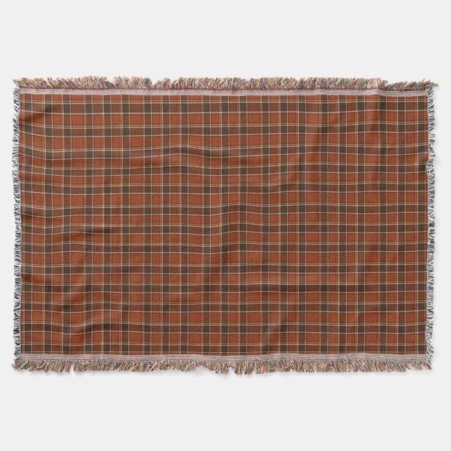 Rost Orange & Brun Tartan Rutigt Mönster  Filt (Framsidan)