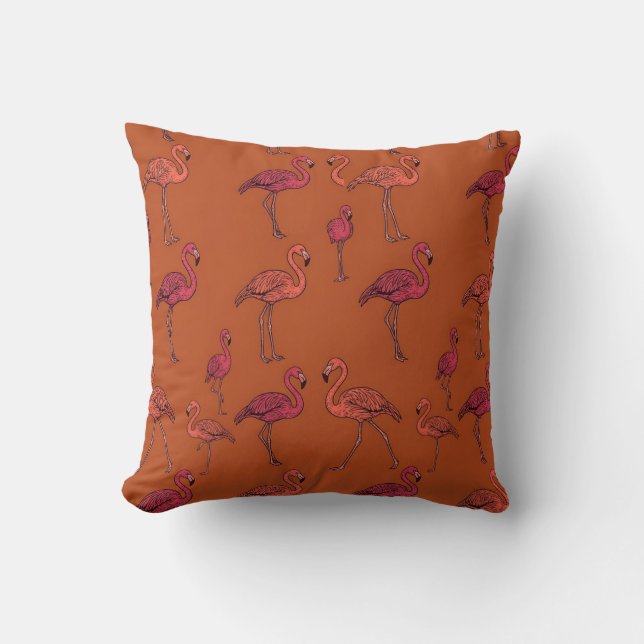 Rost Orange Flamingo Kudd Kudde (Framsida)