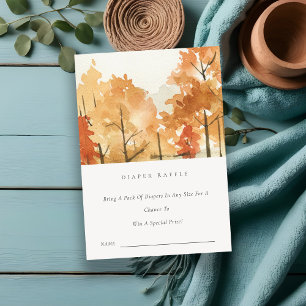 Rost Orange Hösträd Blöja Lotteri Baby Shower Tilläggskort
