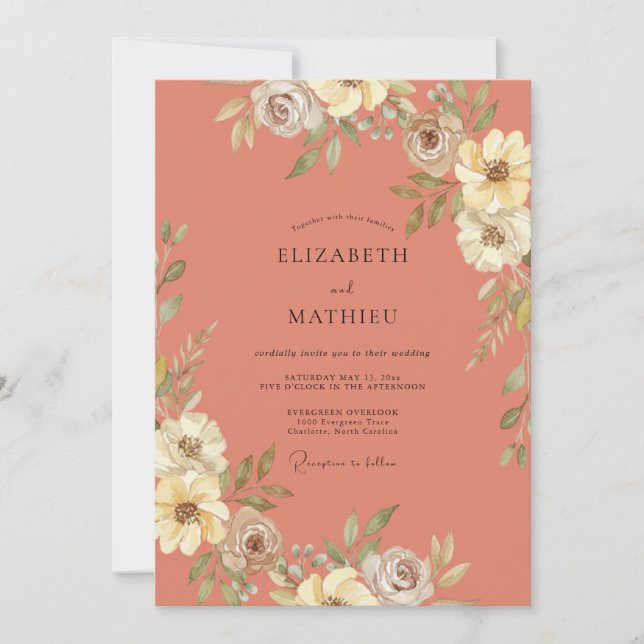 Rost Pastoral Höstbröllop Inbjudningar (Framsida)