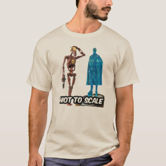 Rost Röd Droid och Genomskinlig Klädd Figur Displa T Shirt