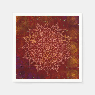 Rost Röd Mandala Guld Glam Modern Chic Pappersservett