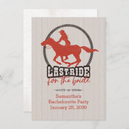 Rost Röda Sista Ridturen För Bruden Inbjudningar