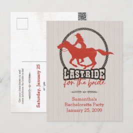 Rost Röda Sista Ridturen För Bruden Vykort