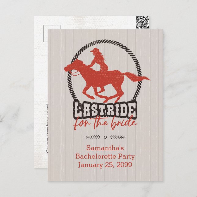 Rost Röda Sista Ritten För Bruden Vykort (Fram/baksida)