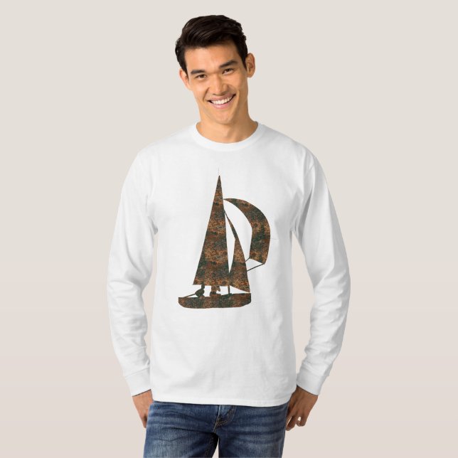 Rost Segling Långärmad T-Shirt (Hel framsida)