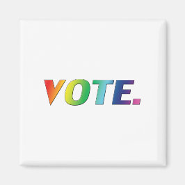 "röst" stolthet, lgbtq, lgbt regnbågsfärger vit magnet