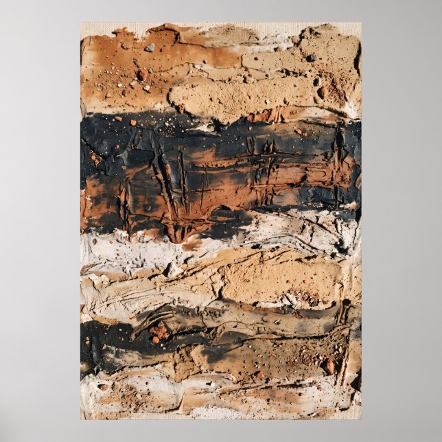 Rost Svart Texturerad Abstrakt Affisch (Framsidan)