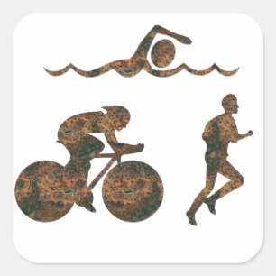 Rost Triathlon Sticker Fyrkantigt Klistermärke