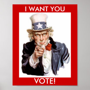RÖSTA AFFISCHEN, UNCLEN SAM POSTER