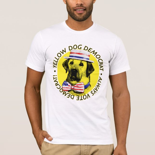 Rösta alltid demokraten - gul hund tröja (Framsida)