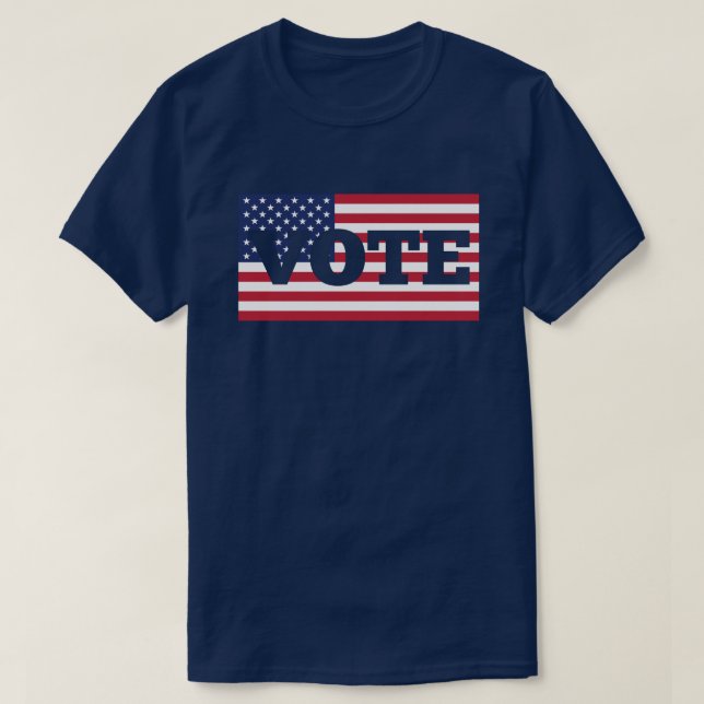 Rösta amerikanska Flagga T Shirt (Design framsida)