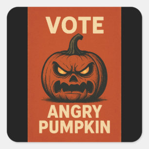 Rösta Arg Pumpkin Stickers Fyrkantigt Klistermärke