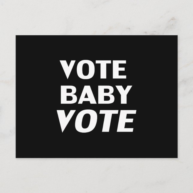 Rösta Baby-omröstningen: svart vit Vykort (Framsida)