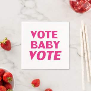 Rösta Baby shock rosa, vit modern typografi Pappersservett