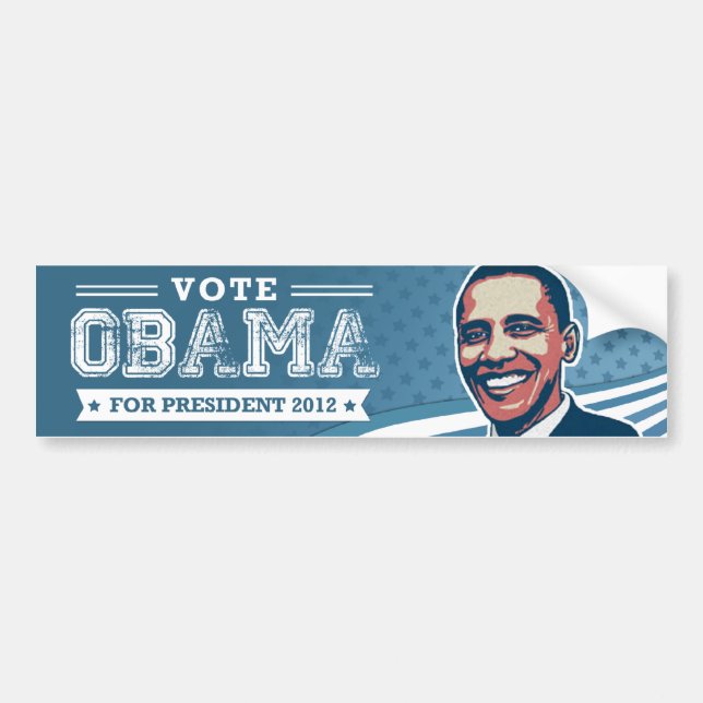 Rösta Barack Obama för presidentbildekal Bildekal (Framsidan)