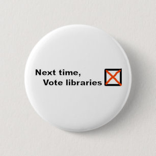 Rösta bibliotekemblem knapp