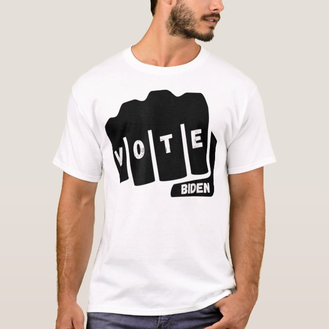 Rösta biden Fist AntiTrump Tee (Framsida)
