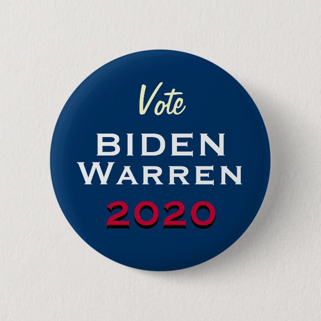 Rösta BIDEN WARREN 2020 Kampanj-knapp Knapp (Framsida)