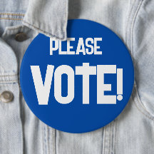 Rösta! Blå Kampanj-knapp