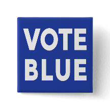 Rösta blå vit text i blå politik