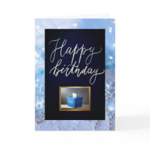 Rösta blått födelsedagskort