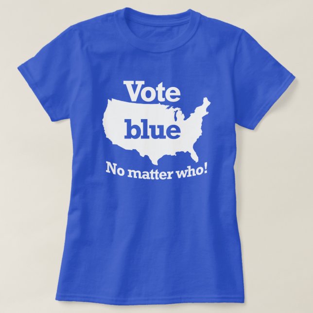 Rösta blått, ingen sak som t shirt (Design framsida)