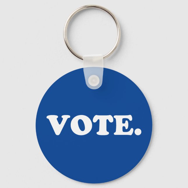 Rösta blått och vitt enkelt modernt nyckelring (Framsida)