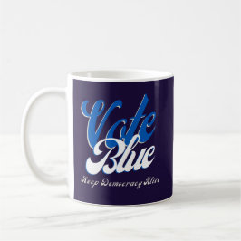 Rösta blått Retro Stil Ord Art Kaffemugg