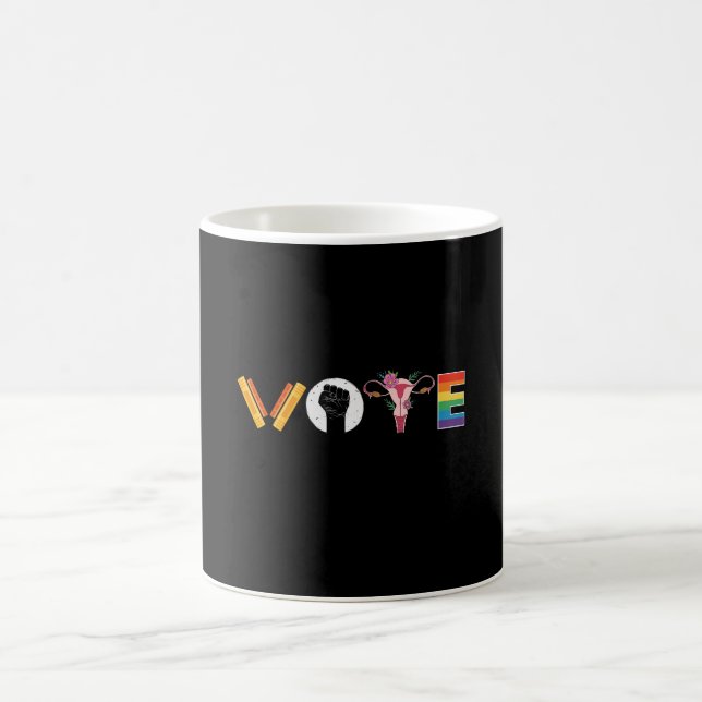 RÖSTA Böcker Livmoder HBTQ Stöd Kaffemugg (Center)