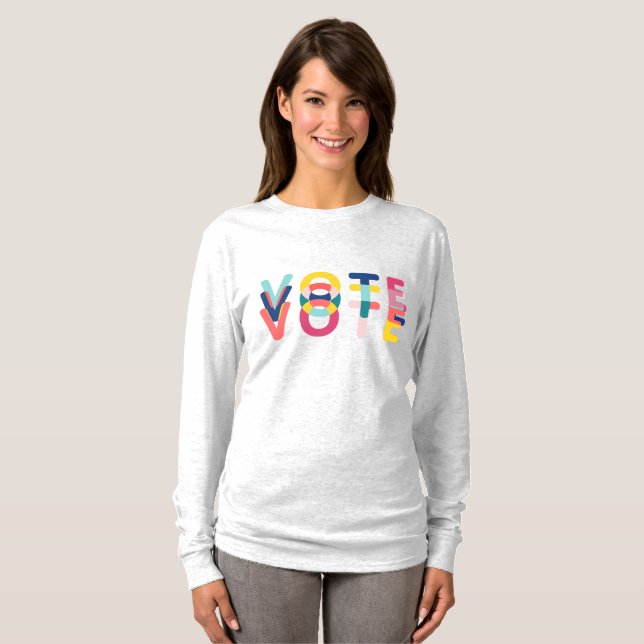 Rösta brant regnbågsmodern t shirt (Hel framsida)