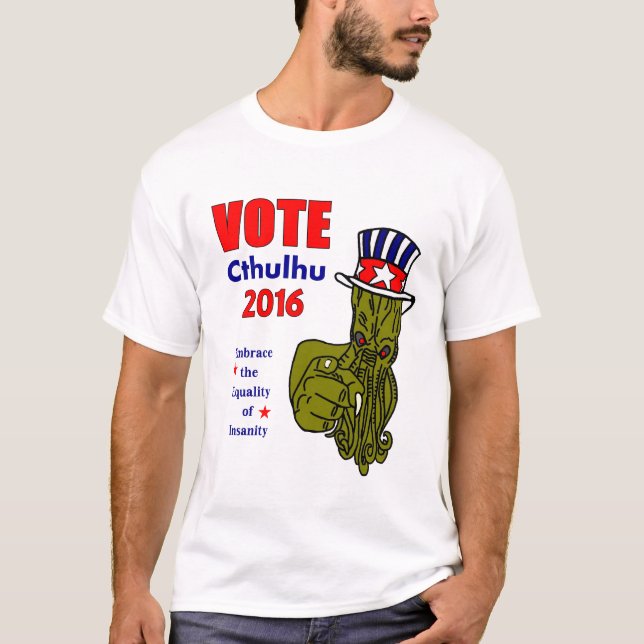 Rösta Cthulhu 2016 manar T-tröja T-shirt (Framsida)