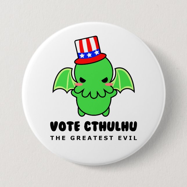 Rösta Cthulhu för president knäppas Knapp (Framsida)