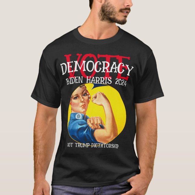 RÖSTA DEMOKRATI INTE DIKTATUR 2024 T SHIRT (Framsida)