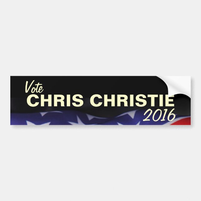 Rösta den CHRIS CHRISTIE-bildekalet 2016 Bildekal (Framsidan)