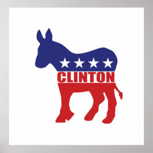 Rösta den Clinton demokraten Poster