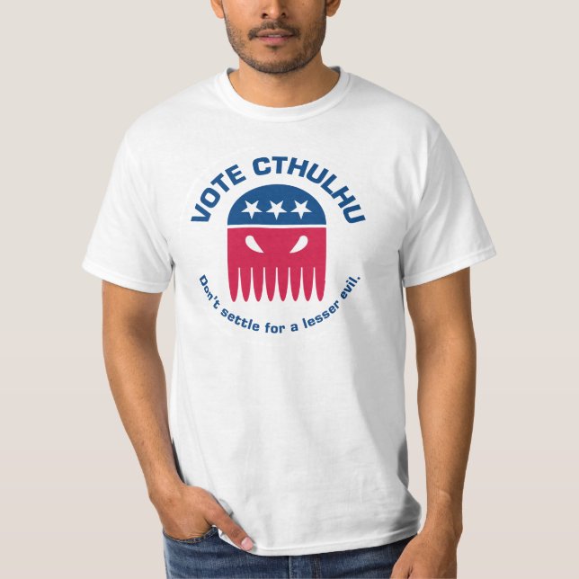 Rösta den Cthulhu T-tröja Tee Shirt (Framsida)