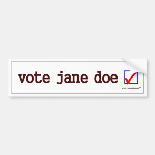 "Rösta den Jane Doe" bildekalet Bildekal