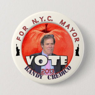 Rösta den kåta Credico NYC borgmästare 2013 Knapp