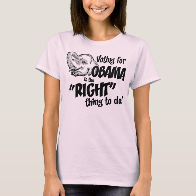 Rösta den Obama det rättababyen - dockaT-tröja Tee Shirt (Framsida)