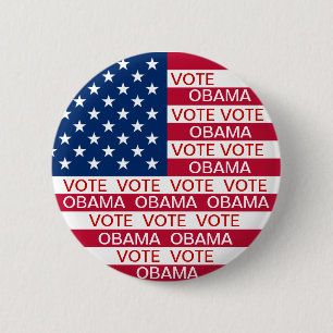 Rösta den Obama flagga Knapp