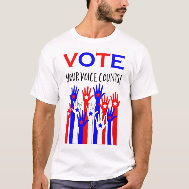 Rösta! Din röst räknas! T Shirt (Framsida)