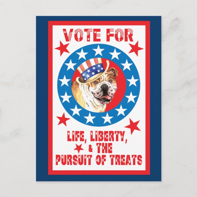 Rösta för Bulldog Vykort (Framsida)