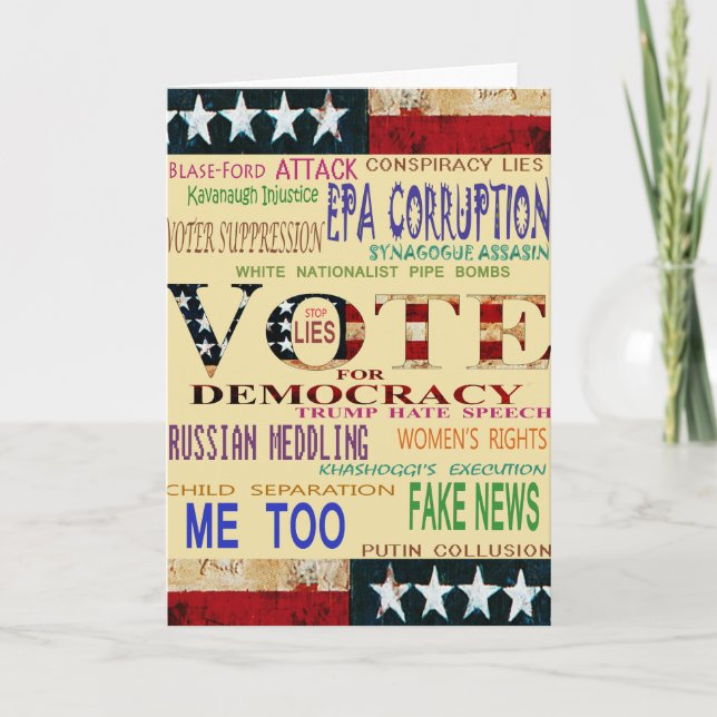 Rösta för demokrati kort (Framsida)