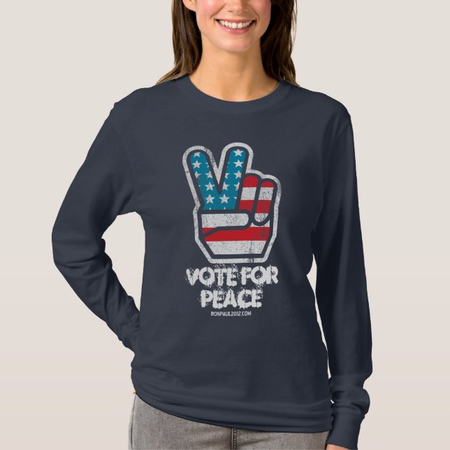 Rösta för den fredRon Paul skjortan Tee Shirt (Framsida)