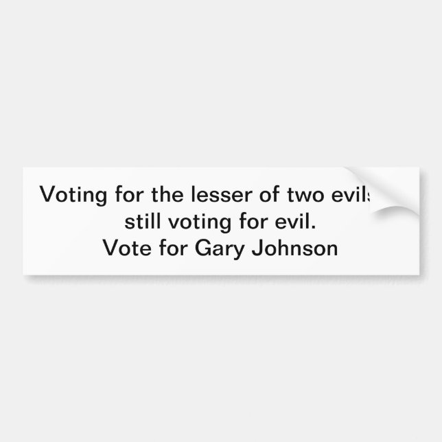 Rösta för Gary Johnson Bildekal (Framsidan)